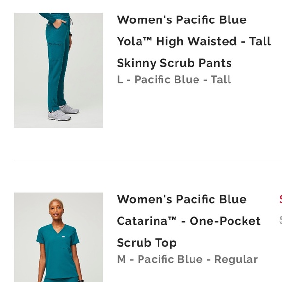 Figs Pacific Blue Scrub  Pants - Picture 5 of 5